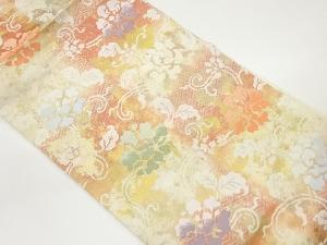 引箔花唐草に菱模様織出し名古屋帯